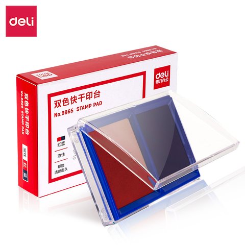 特○得力9865印台-红蓝/快干/118x68mm