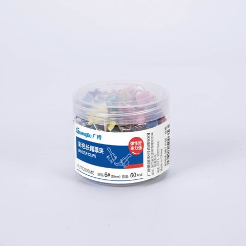 ■广博PJTC005MS长尾夹-彩15mm/6号