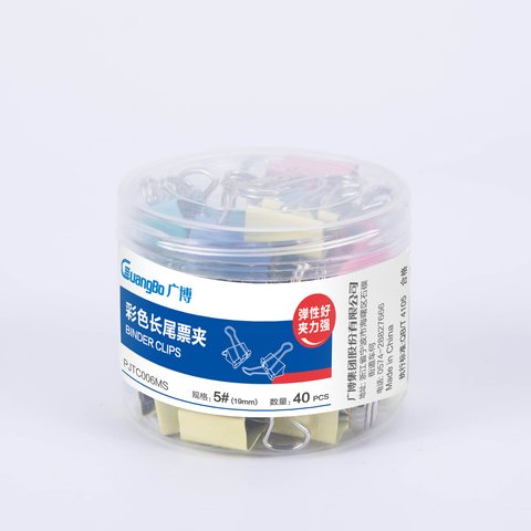 ■广博PJTC006MS长尾夹-彩19mm/5号