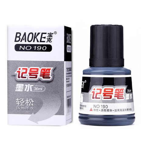 ↑宝克190记号笔墨水-黑36ml