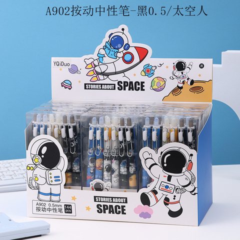 A902按动中性笔-黑0.5/太空人