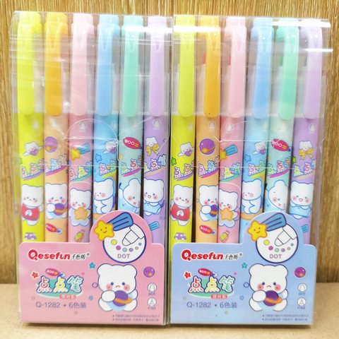 千色坊Q-1282荧光笔-6色