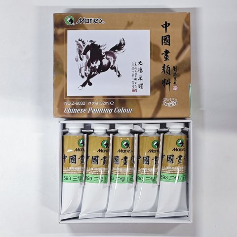 马利Z-6032-593中国画颜料-三绿/32ml/5支