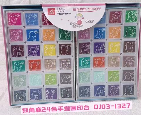 独角鹿DJ03-1327二十四色手指画印台