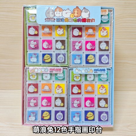 萌浪兔12色手指画印台