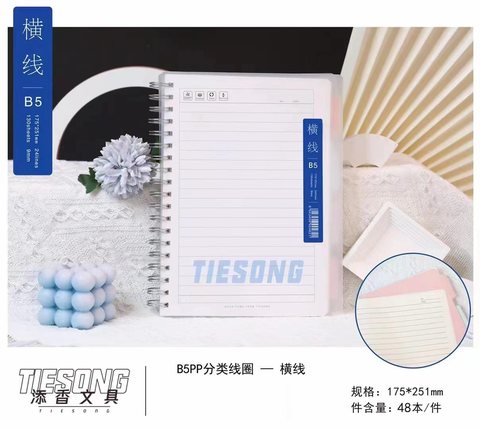 添香B5PP分类线圈本-单行本130张