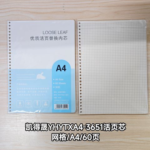 凯得晟YHYTXA4-3651活页芯-网格/A4/60页