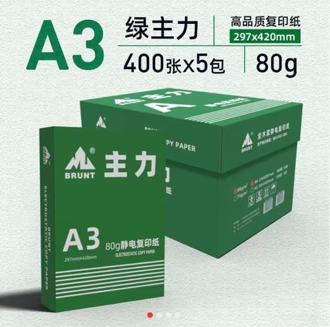 1020绿主力A3复印纸-80g/400张