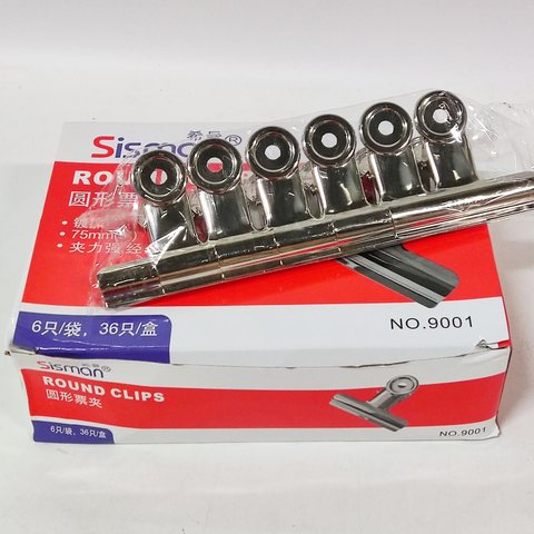 希曼9001票夹/钢夹-6个/7.5cm圆形