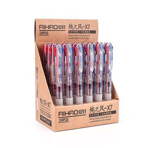 爱好X7圆珠笔-0.5蓝红双色