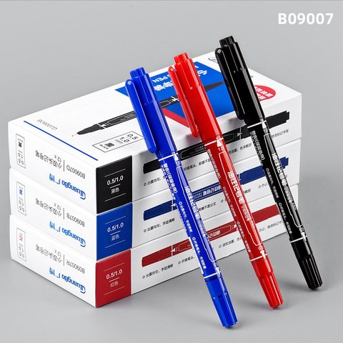 广博B09007B小双头记号笔-蓝0.5/1.0