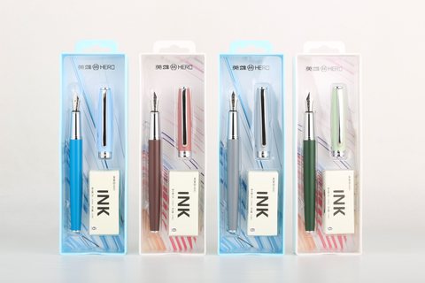 英雄A08钢笔套装-莫兰迪明尖铱金笔EF尖