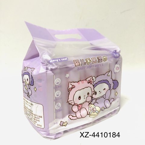 响指XZ-4410184奶糖家族10片10包婴儿手口湿巾
