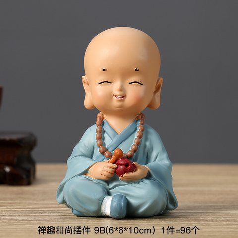 W970-9功夫小和尚中号摆件/禅趣和尚摆件