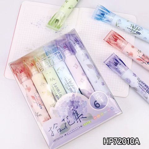 集物社HP72010A荧光笔套装-6色/花香味/双头
