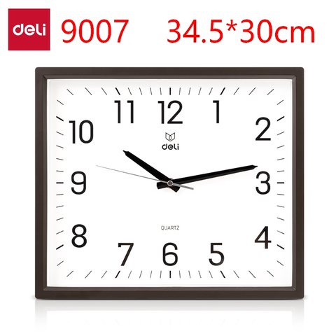得力9007挂钟(土棕)34.5*30cm