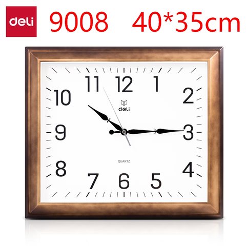 得力9008挂钟(土棕)40*35cm