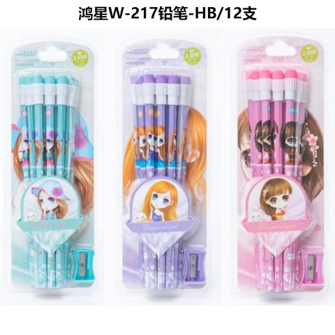 鸿星W217铅笔-HB/12支/维克熊