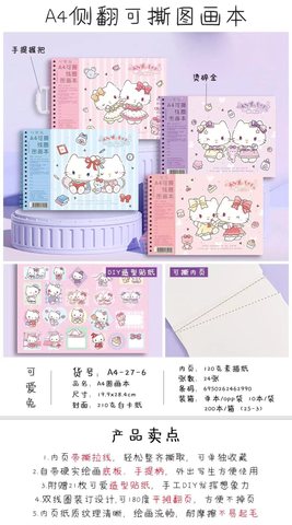 可爱兔A4-27-6线圈图画本-凯蒂猫A4/22张