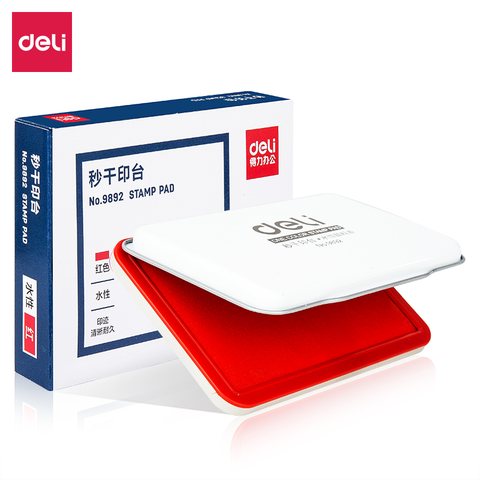 ↑得力9892印台-红/秒干/106x67mm